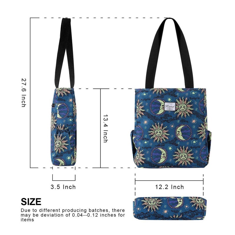 KAMO Floral Tote Bag - Waterproof Lightweight Handbags Travel Shoulder Bag for Hiking Yoga Gym Swimming Travel Beach - Image 3